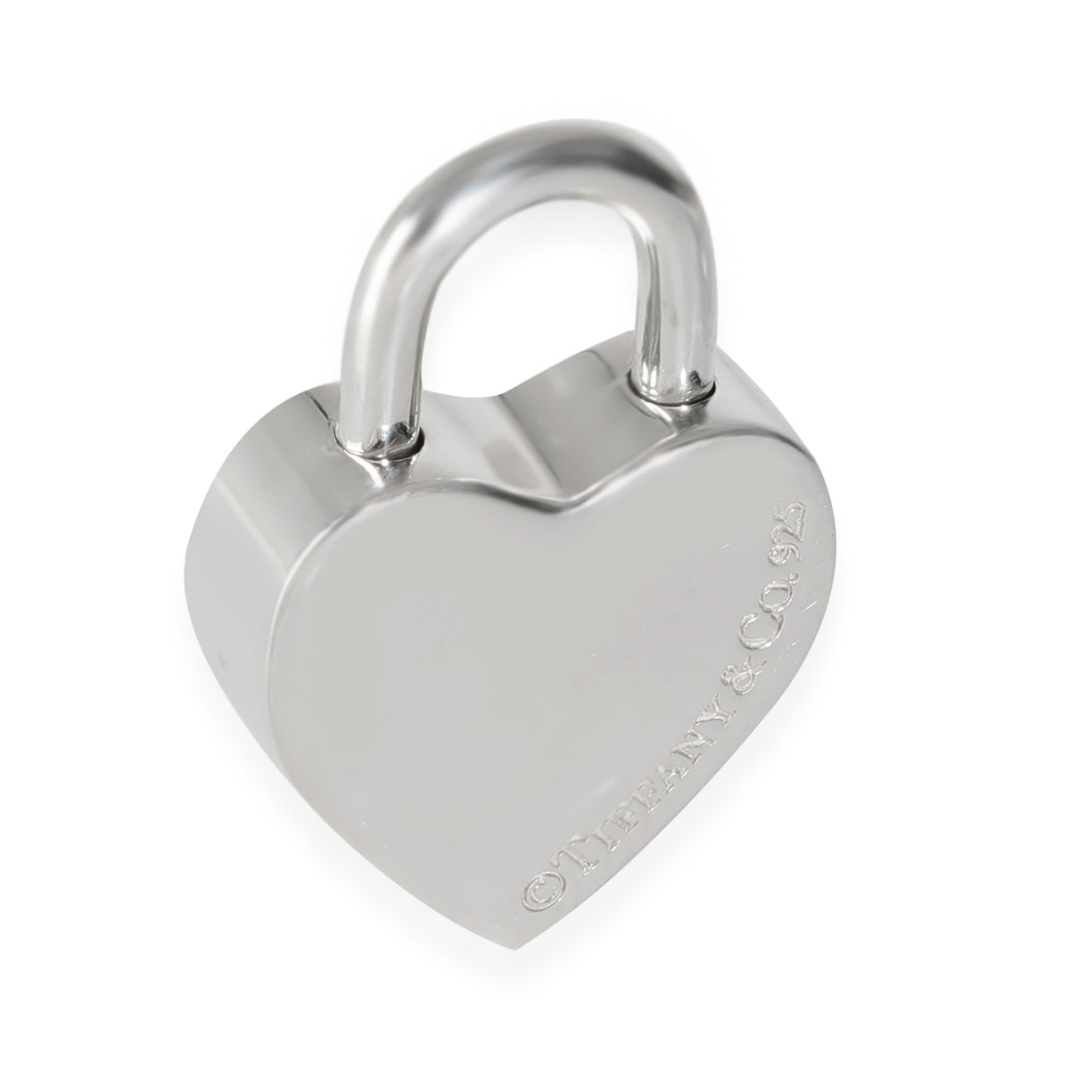 XOXO Heart Padlock Charm in  Sterling Silver
