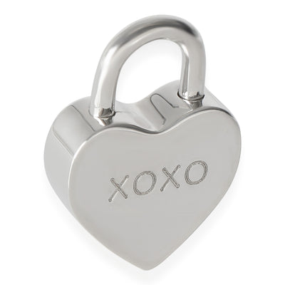 XOXO Heart Padlock Charm in  Sterling Silver