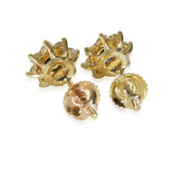 Vintage Sapphire Diamond Earrings in 18k Yellow Gold 0.48 CTW