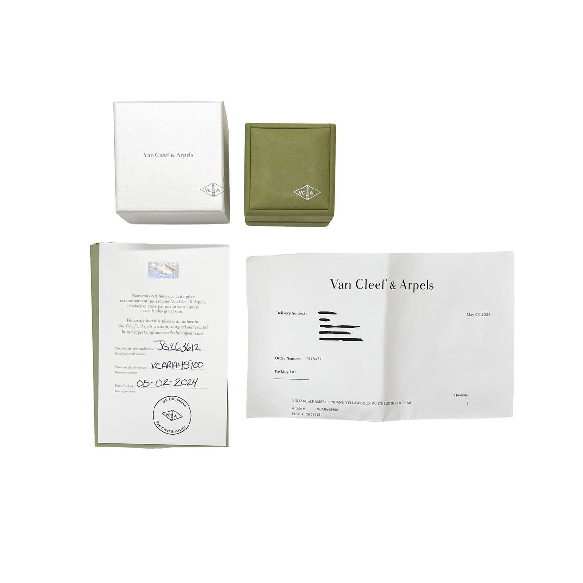 Yellow Gold Mother Of Pearl Vintage Alhambra Pendant