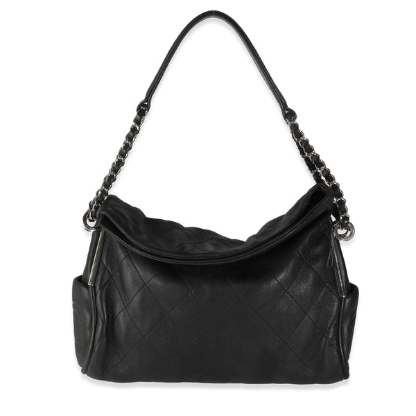 Black Quilted Lambskin Ultimate Soft Hobo