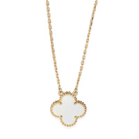 Vintage Alhambra Mother Of Pearl Pendant in 18k Yellow Gold