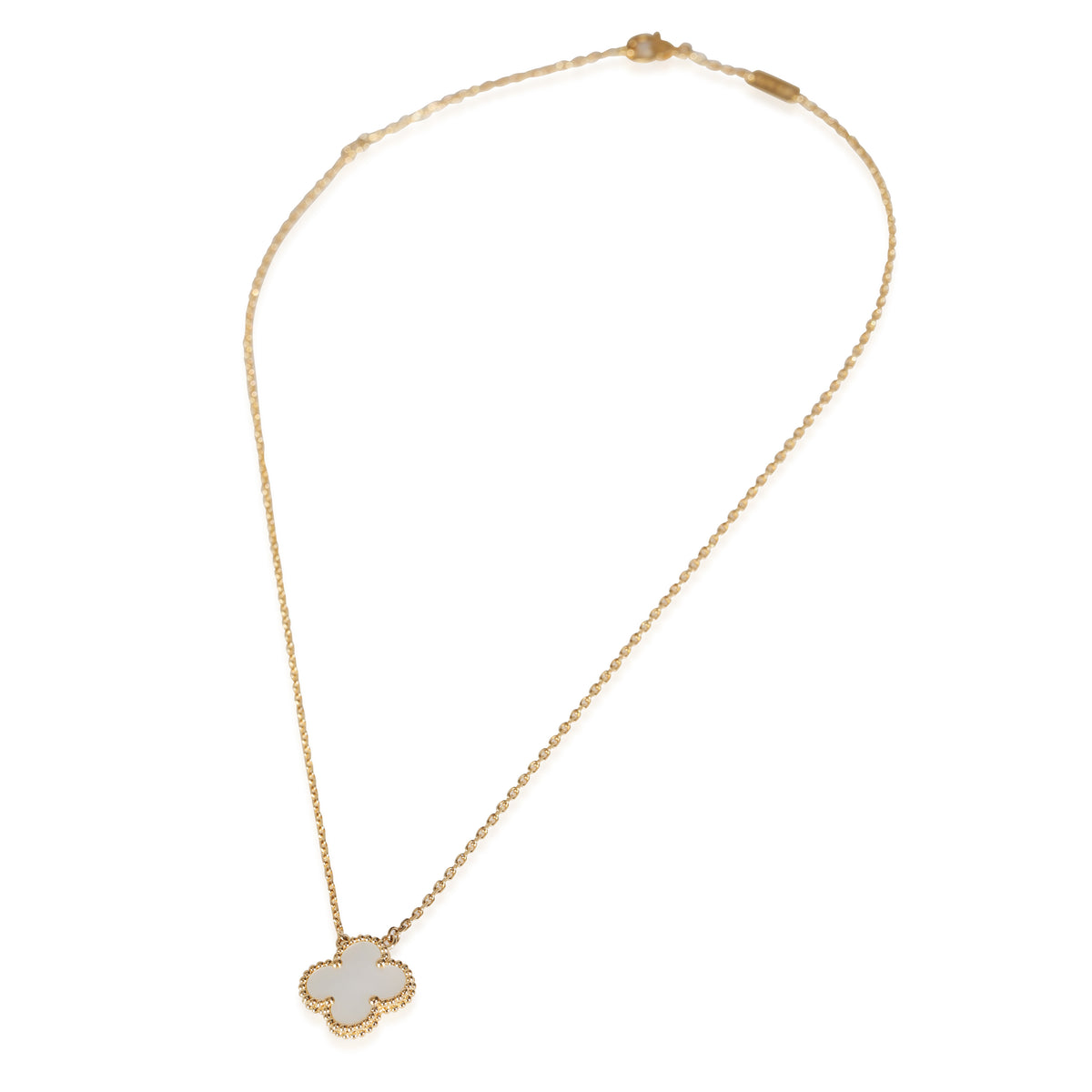 Vintage Alhambra Mother Of Pearl Pendant in 18k Yellow Gold