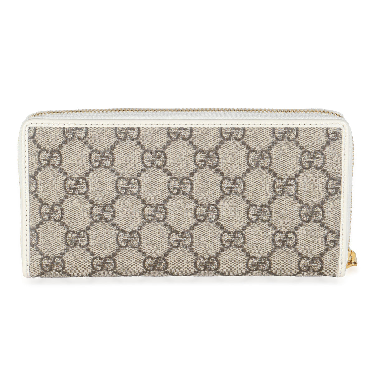 White GG Supreme Canvas Horsebit 1955 Zip Around Wallet