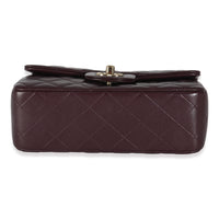 Dark Purple Quilted Lambskin Mini Rectangular Flap Bag