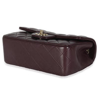 Dark Purple Quilted Lambskin Mini Rectangular Flap Bag