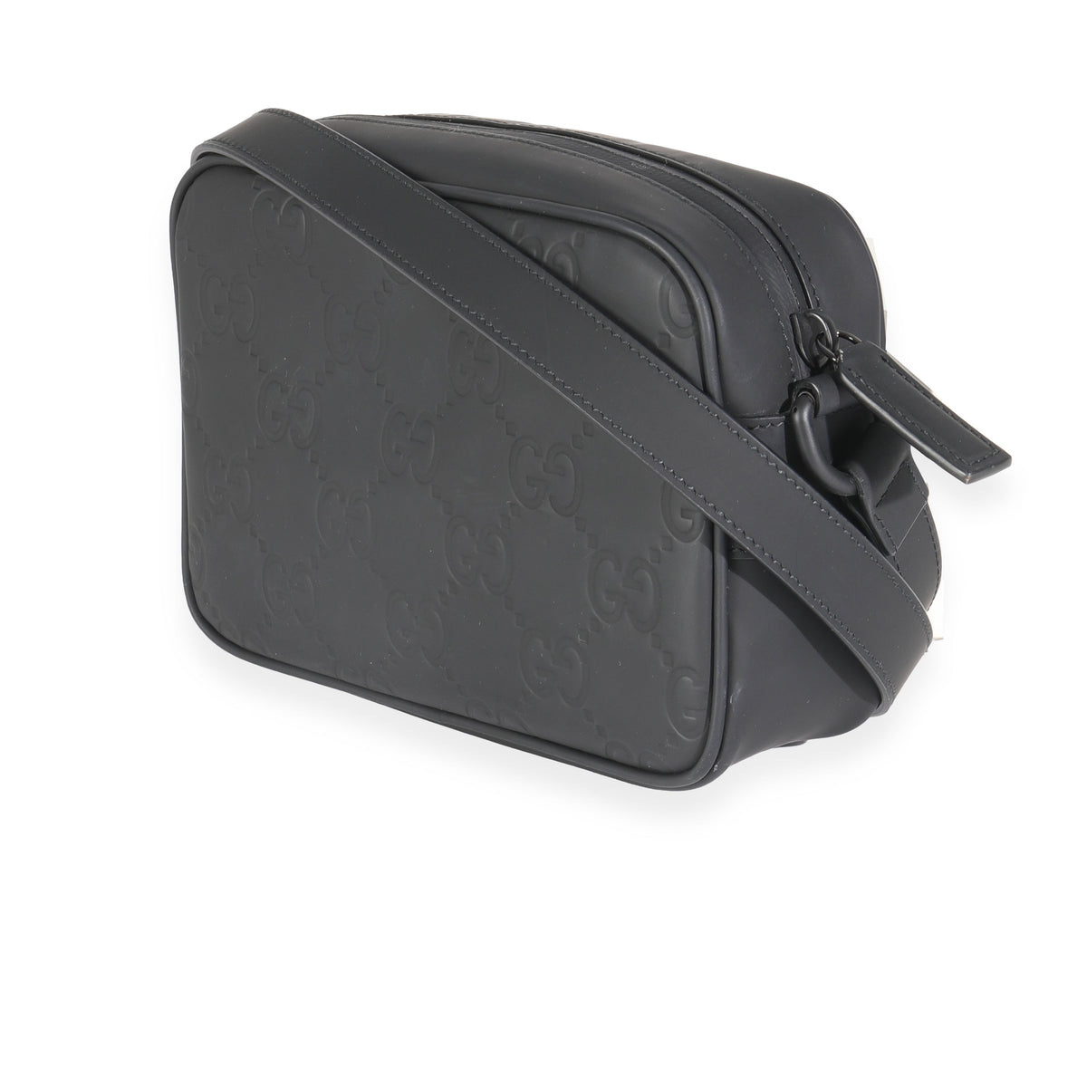 Grey GG Rubber Effect Mini Shoulder Bag