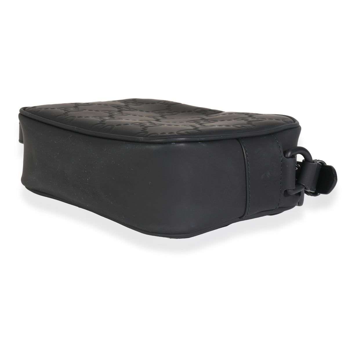 Grey GG Rubber Effect Mini Shoulder Bag