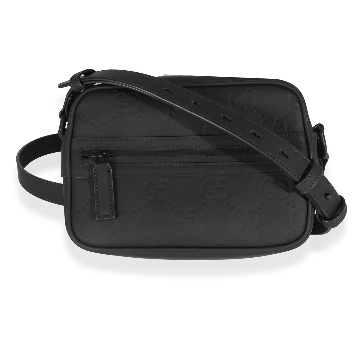 Grey GG Rubber Effect Mini Shoulder Bag