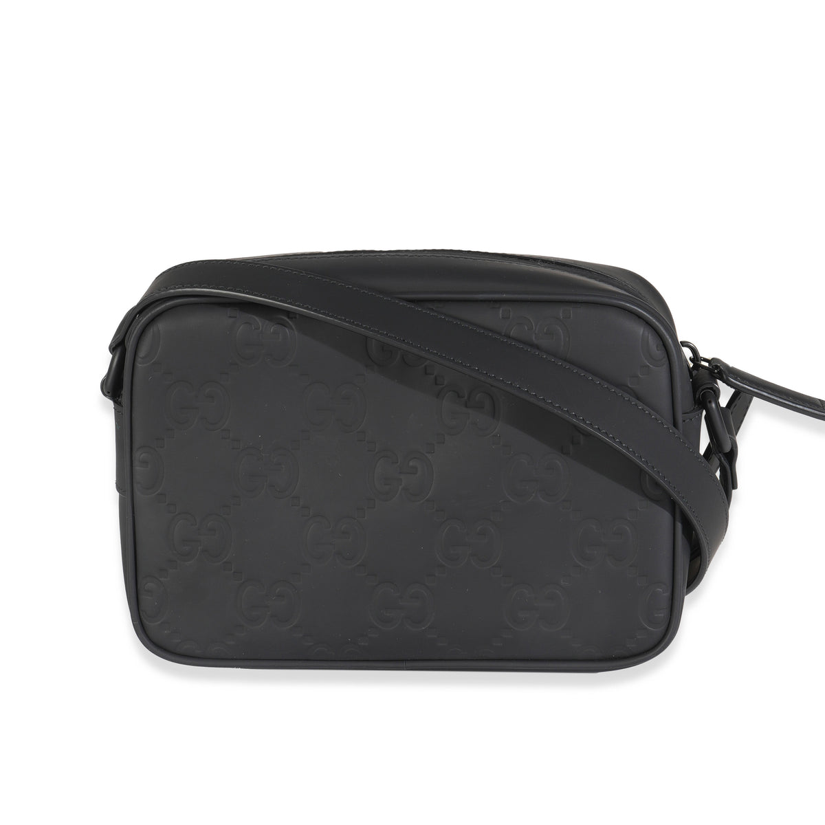 Grey GG Rubber Effect Mini Shoulder Bag