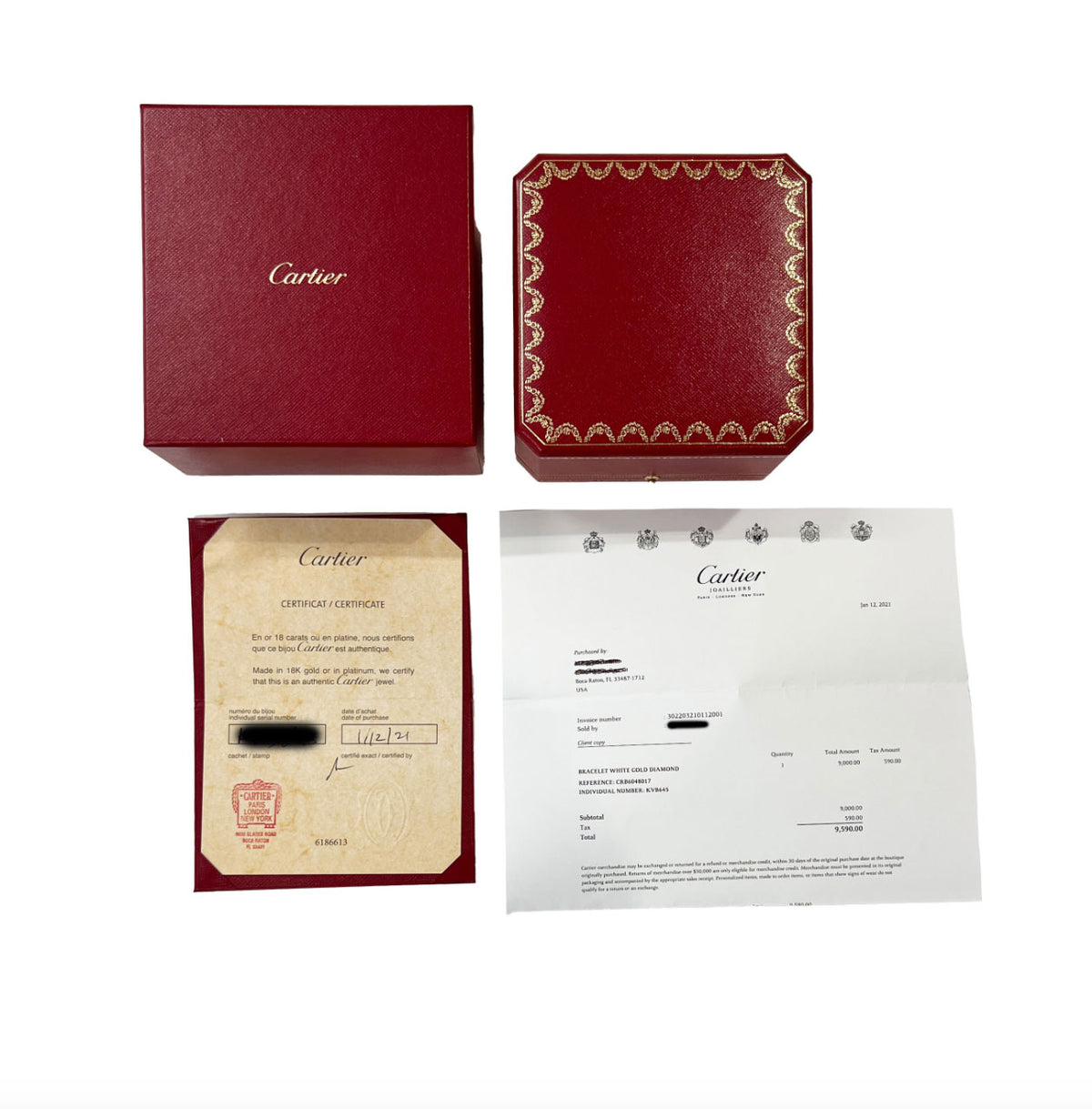 Cartier White Gold Diamond Small Model Love Bracelet box