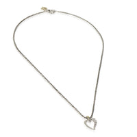Yellow Gold & Sterling Silver  Cable Heart Pendant