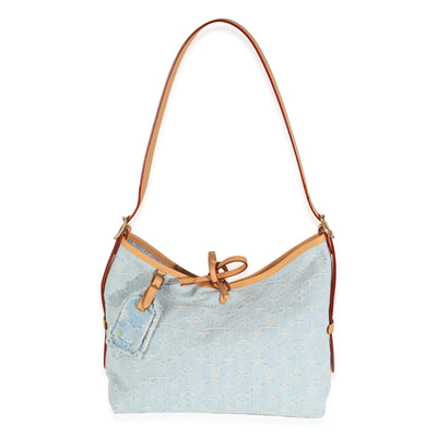Sky Blue Monogram Denim Carryall PM