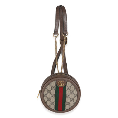 Beige GG Supreme Canvas Ophidia Round Backpack