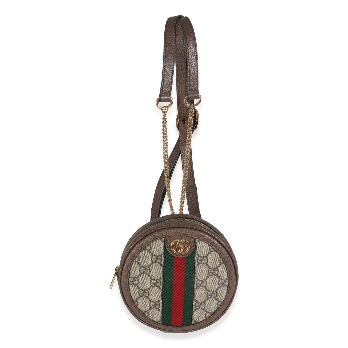 Beige GG Supreme Canvas Ophidia Round Backpack