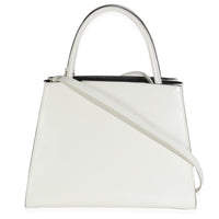 White Spazzolato Trapeze Logo Plaque Tote