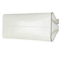 White Spazzolato Trapeze Logo Plaque Tote