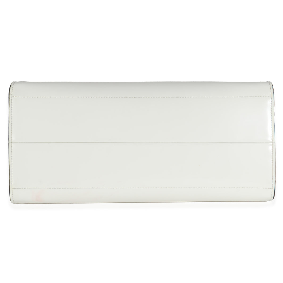 White Spazzolato Trapeze Logo Plaque Tote