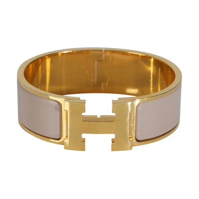 Hermes Clic Clac Bracelet In Marron Glacé, GM