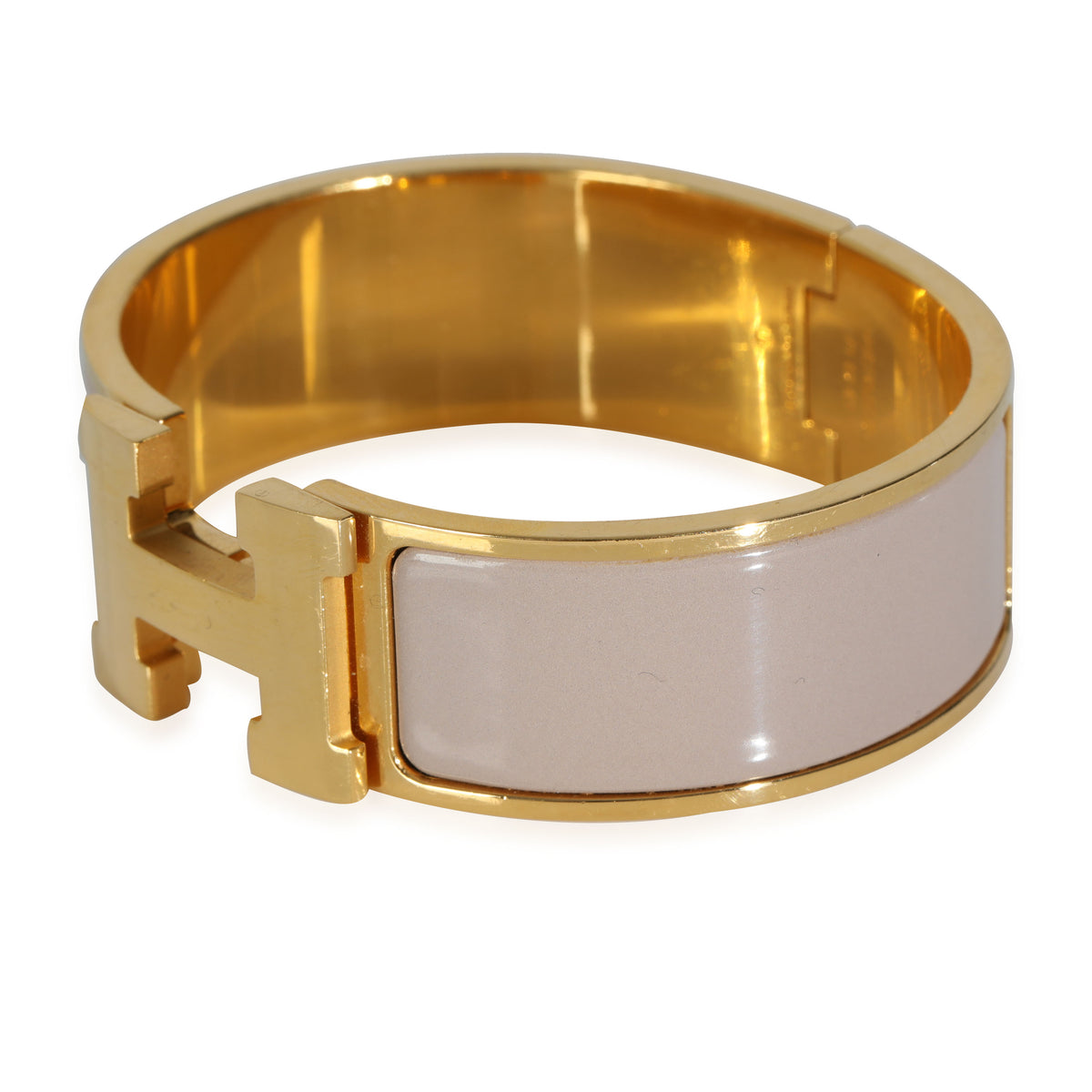 Hermes Clic Clac Bracelet In Marron Glacé, GM