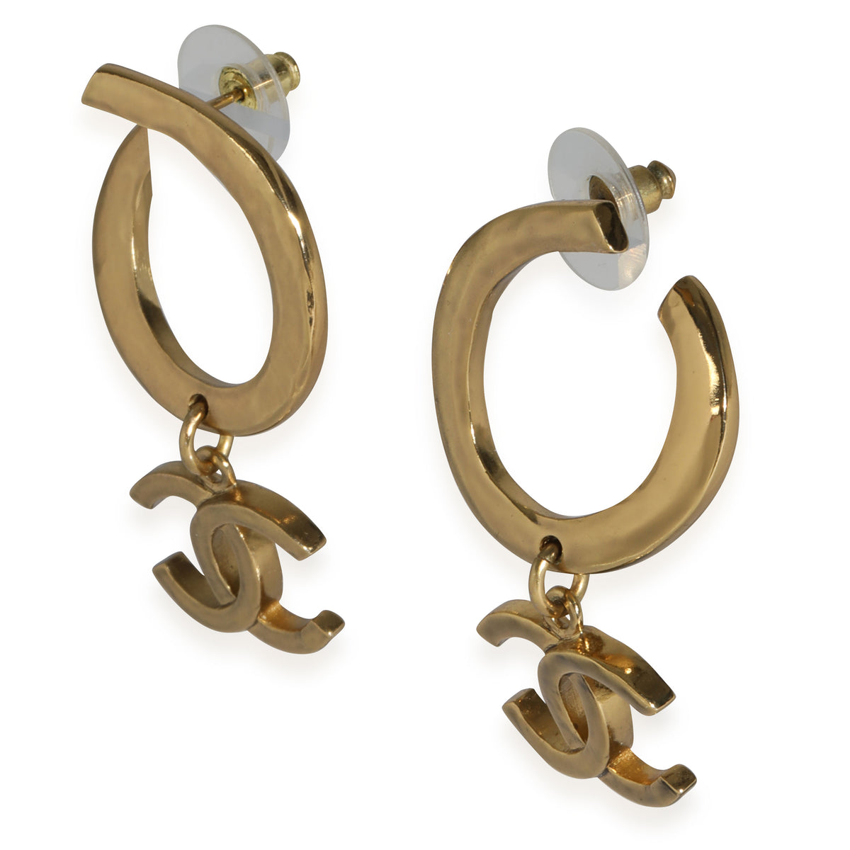 2022 Large CC Drop Earrings in Gold Plated