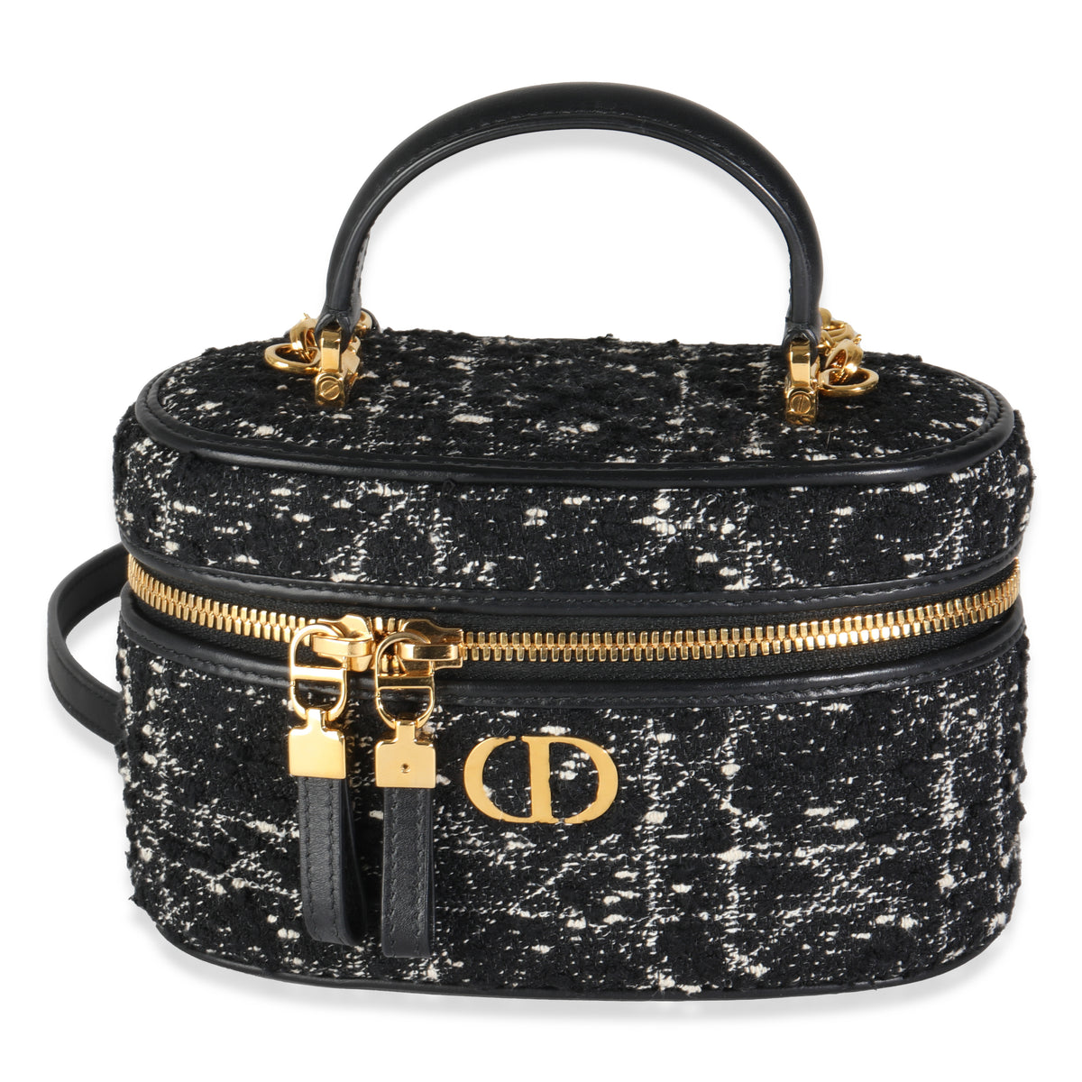 Black Gold Tweed Mini Caro Vanity