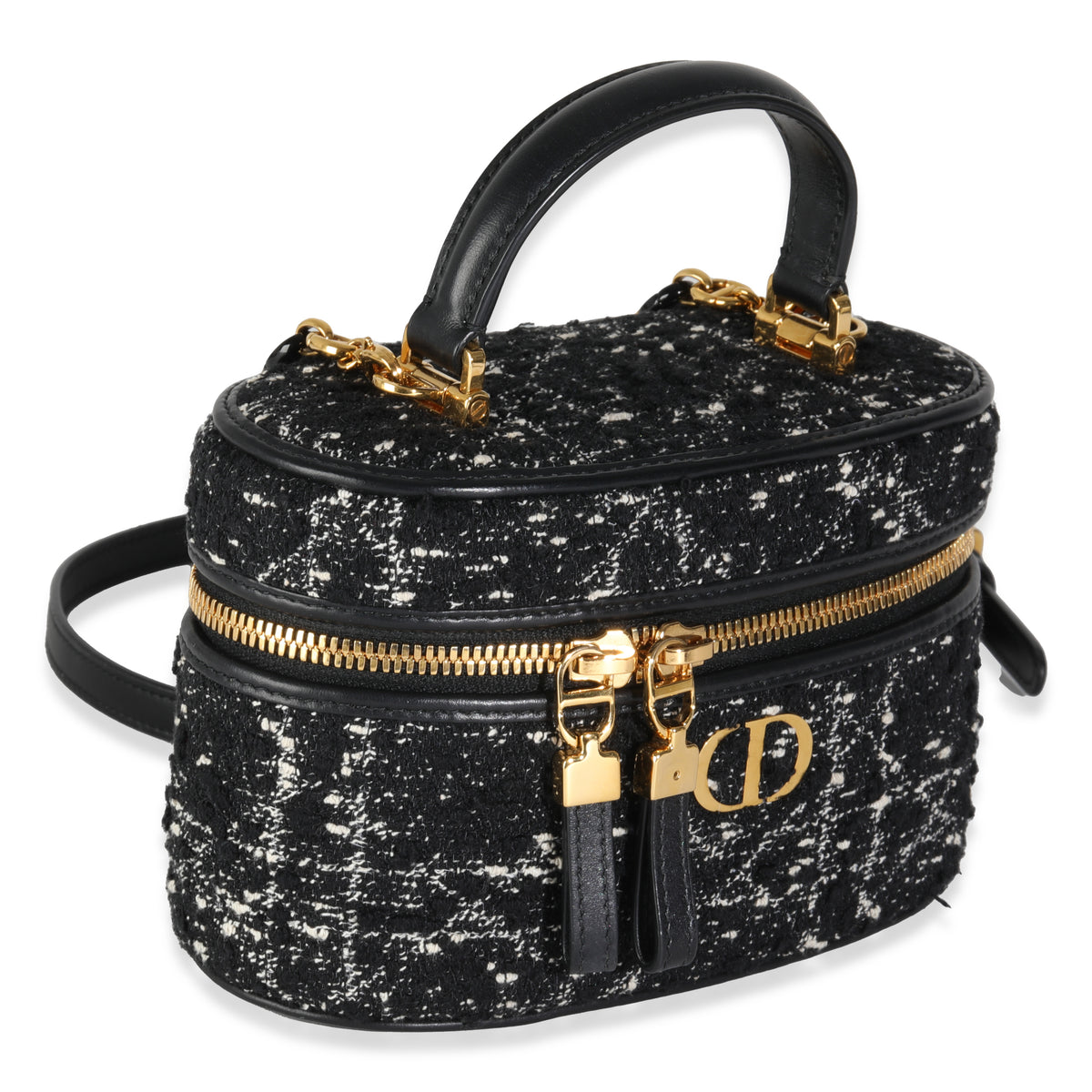 Black Gold Tweed Mini Caro Vanity