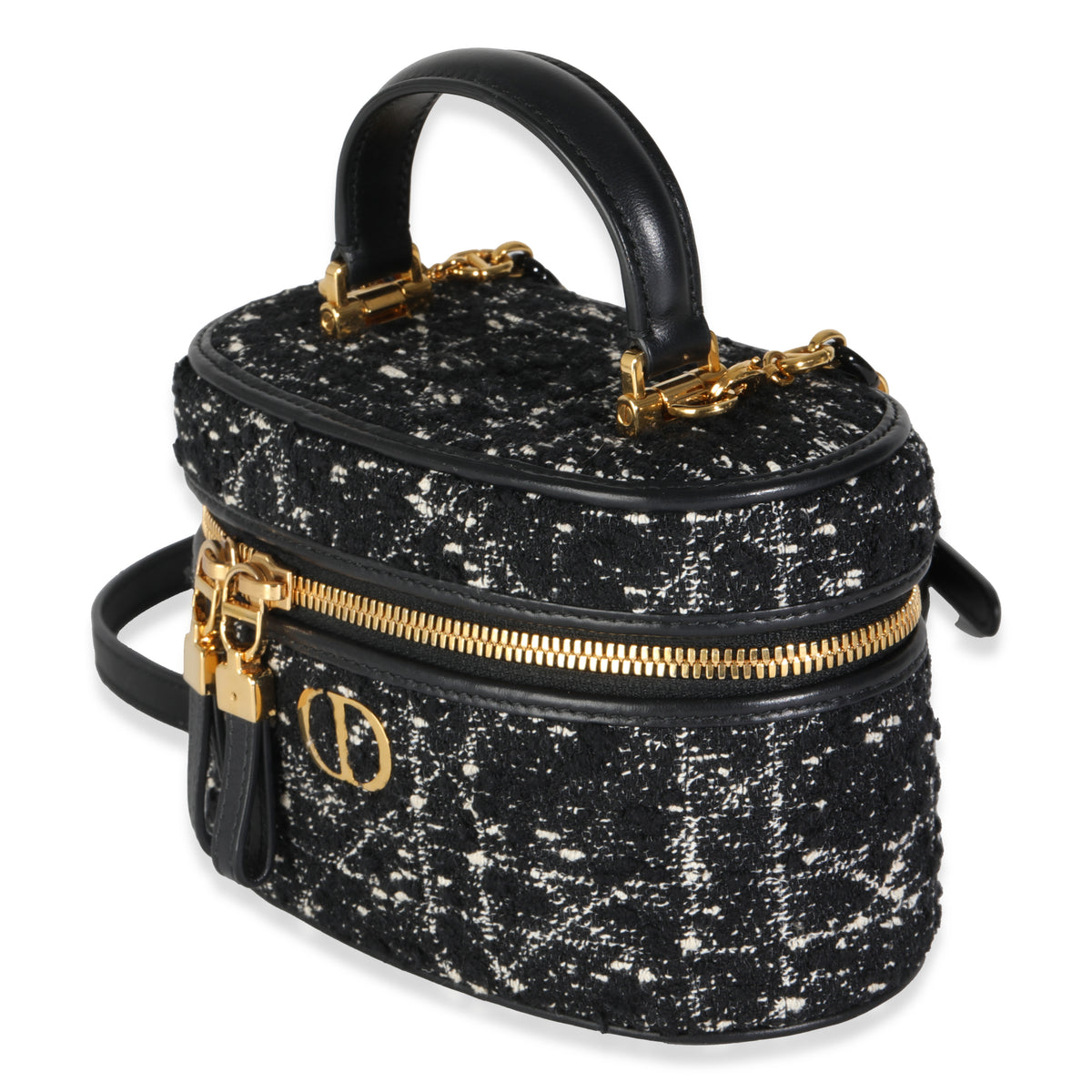 Black Gold Tweed Mini Caro Vanity