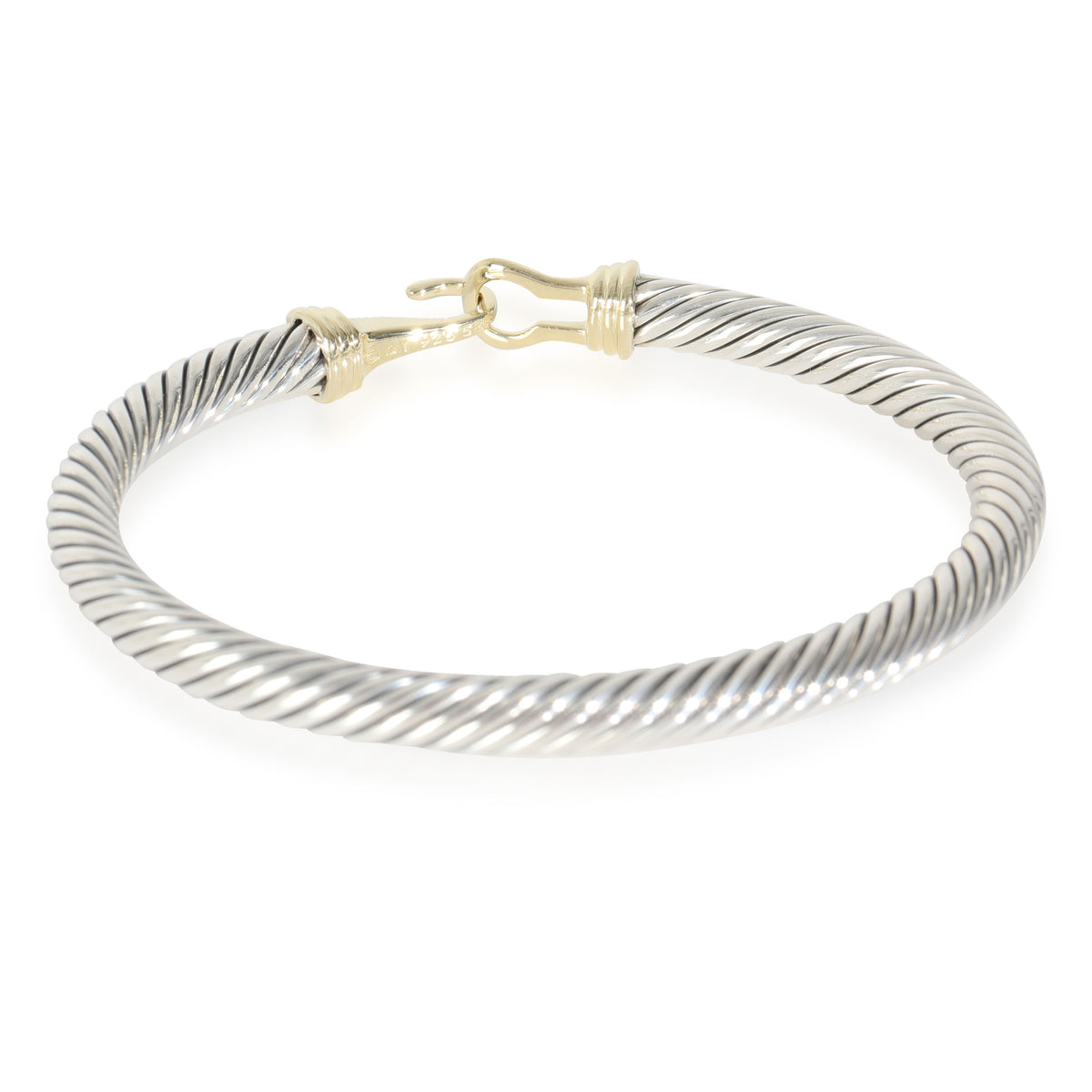 Cable Hook Bracelet in 14k Yellow Gold/Sterling Silver