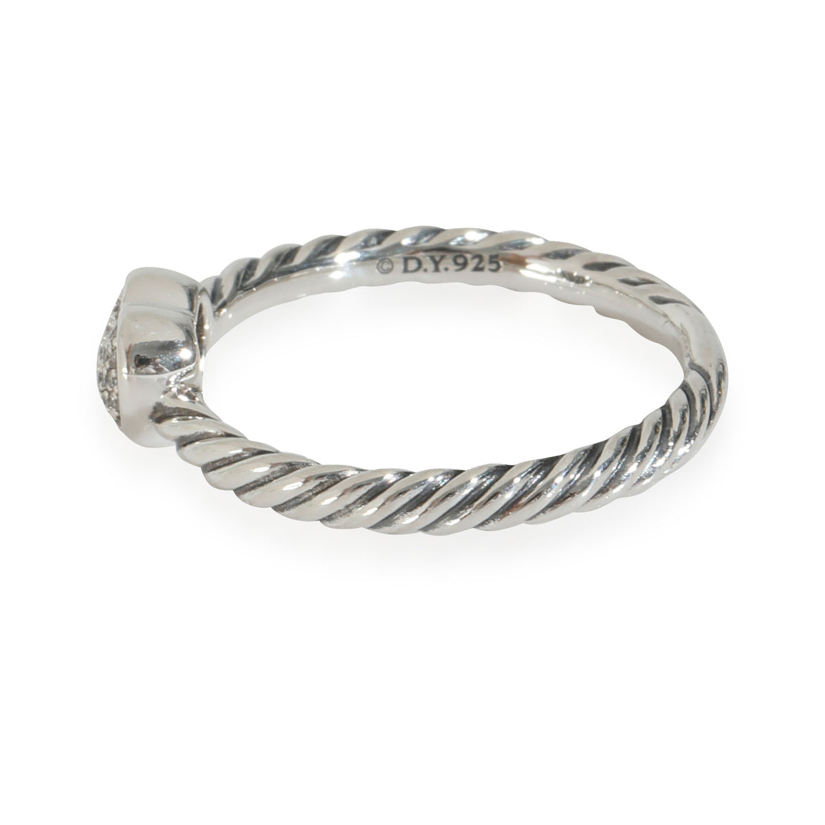 Sterling Silver Diamond Cable Collectible Ring
