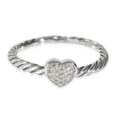 Sterling Silver Diamond Cable Collectible Ring