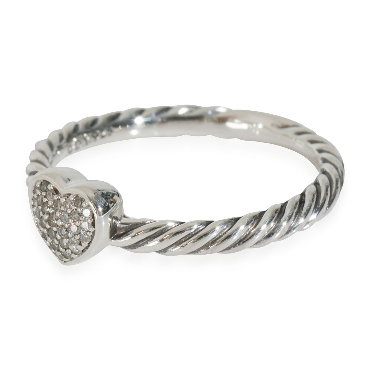 Sterling Silver Diamond Cable Collectible Ring