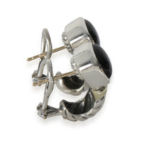 Shrimp Onyx Earrings in 14k Yellow Gold/Sterling Silver