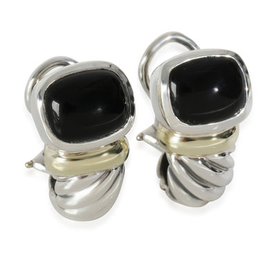 Shrimp Onyx Earrings in 14k Yellow Gold/Sterling Silver