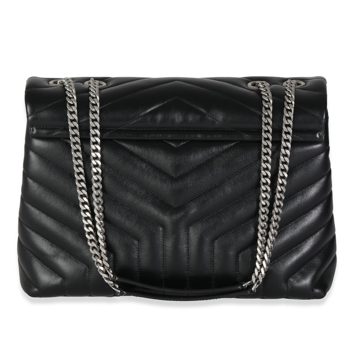 Black Calfskin Medium Loulou Chain Bag
