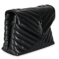 Black Calfskin Medium Loulou Chain Bag