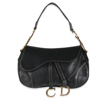 Vintage Black Calfskin Double Saddle Bag