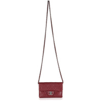 Burgundy Quilted Lambskin Mineral Nights Clutch On Chain