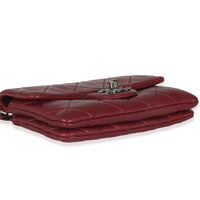Burgundy Quilted Lambskin Mineral Nights Clutch On Chain