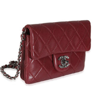 Burgundy Quilted Lambskin Mineral Nights Clutch On Chain