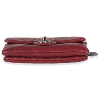 Burgundy Quilted Lambskin Mineral Nights Clutch On Chain