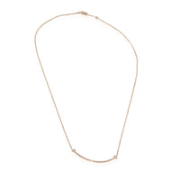 Tiffany T Smile Diamond Necklace in 18k Rose Gold 0.1 CTW