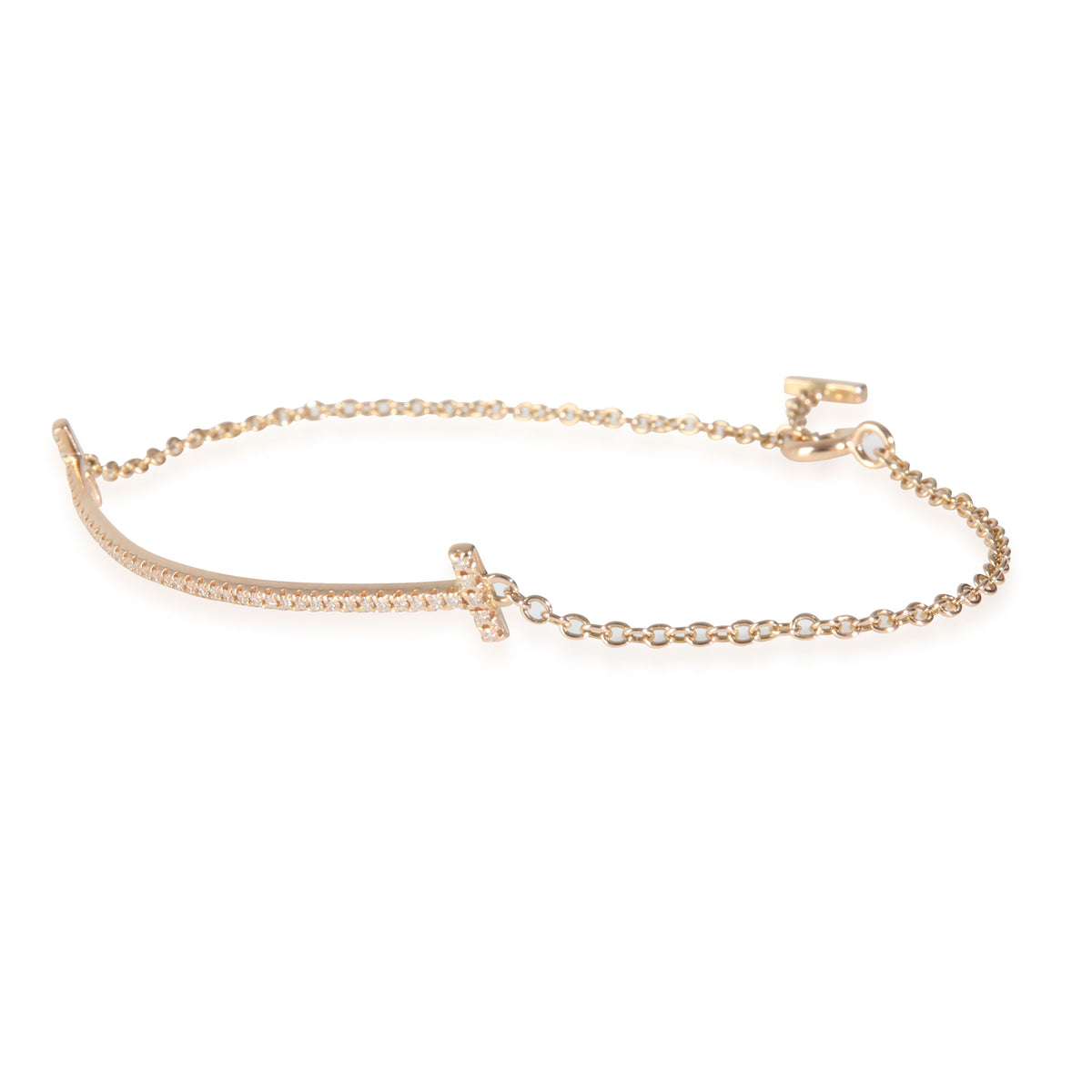 Rose Gold Diamond Tiffany T Smile Bracelet