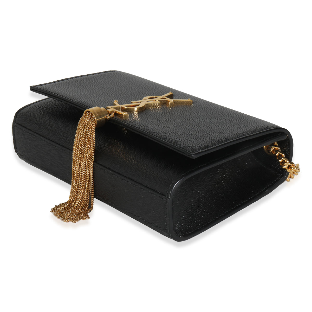 Black Grain De Poudre Small Kate Tassel