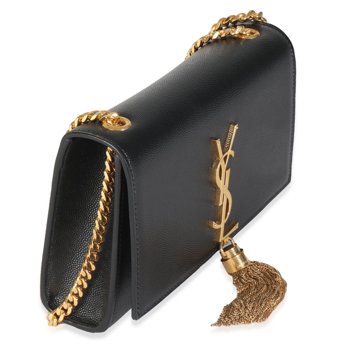 Black Grain De Poudre Small Kate Tassel