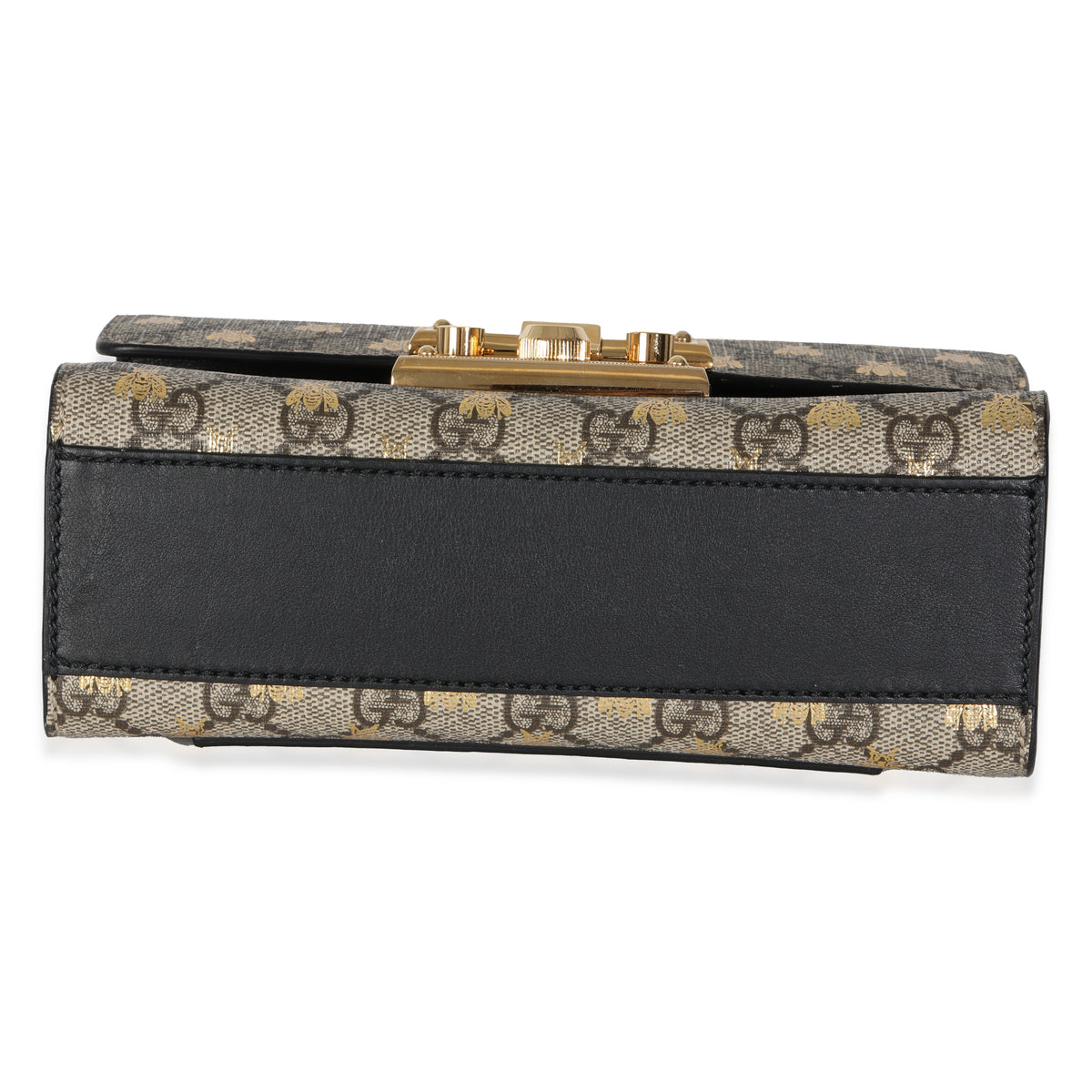 Black GG Supreme Canvas Bees Small Padlock Chain Bag