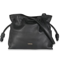 Black Calfskin Mini Flamenco Knot Clutch