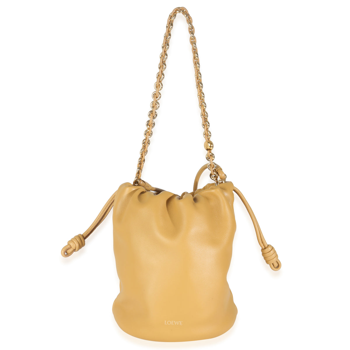 Sahara Mellow Nappa Lambskin Flamenco Chain Bucket Bag