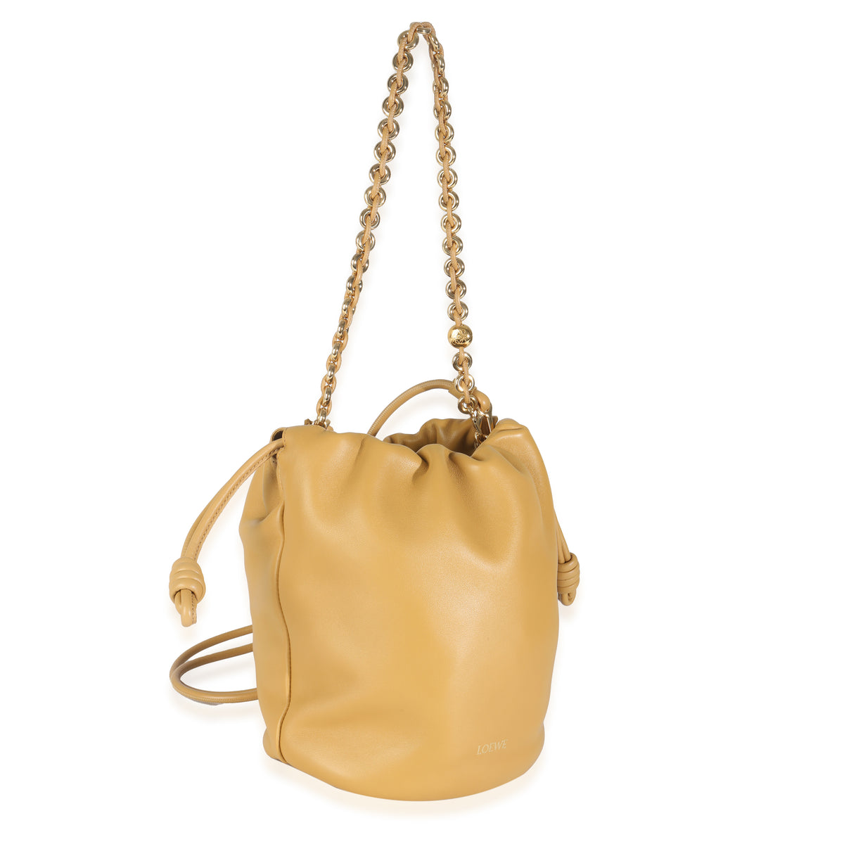 Sahara Mellow Nappa Lambskin Flamenco Chain Bucket Bag
