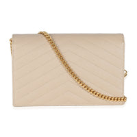 Dark Beige Grain De Poudre Cassandre Envelope Chain Wallet